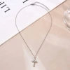 The new cross-border copper zircon cross necklace from Europe and America features a fashionable and high-end design that is versatile Item Picture